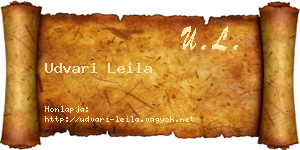 Udvari Leila névjegykártya